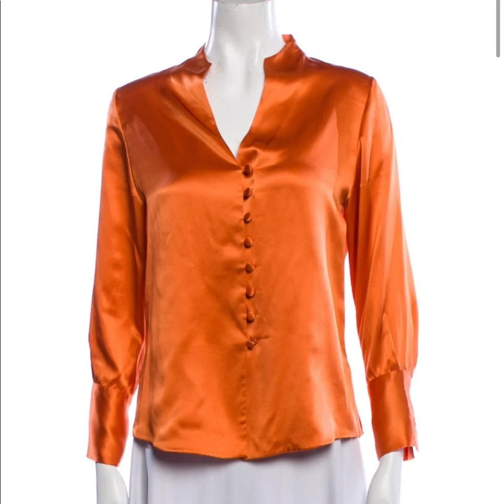Sylvia Heisel orange button up - small - Picture 1 of 3